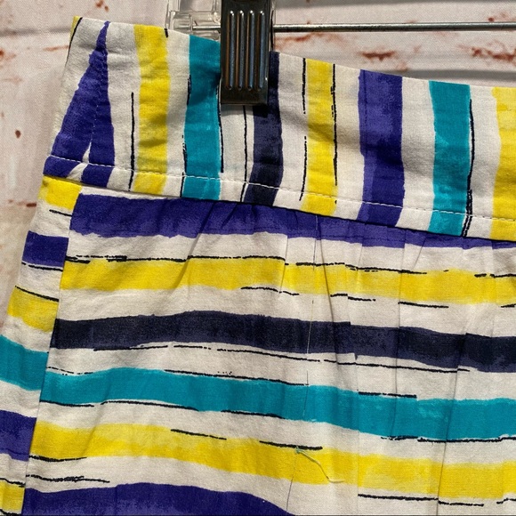LOFT stripe skirt 6 mini elastic waistband lined - Picture 8 of 8